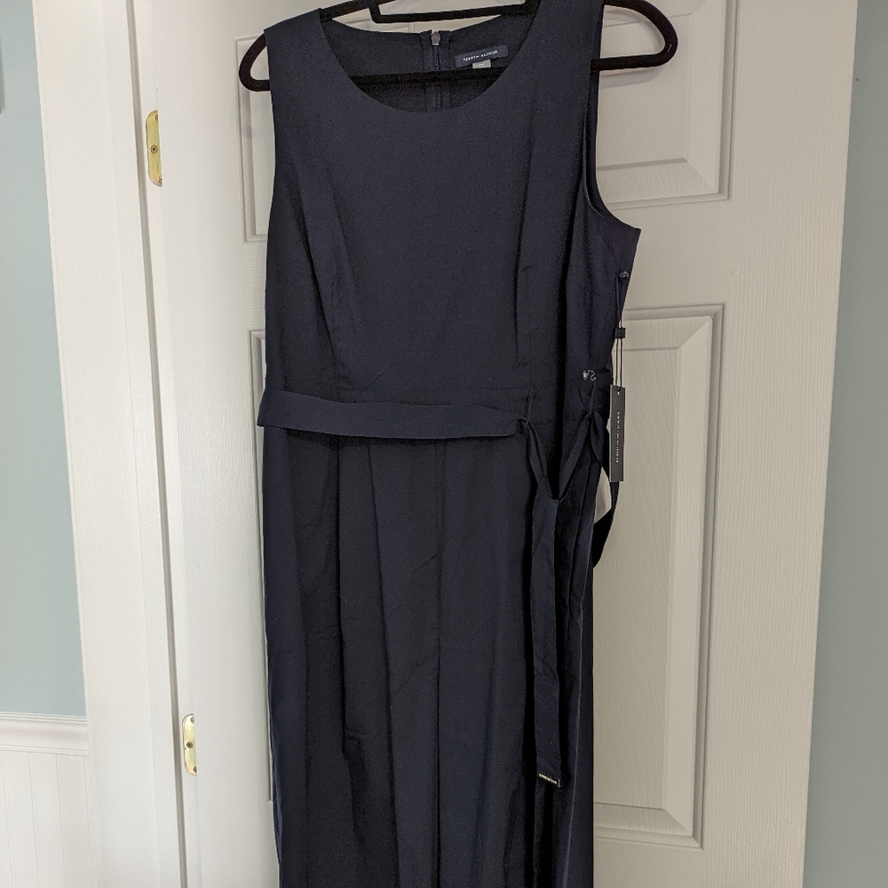 Navy blue Tie front Jumpsuit
